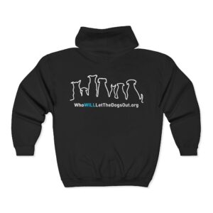 Dog skyline hoodie - Dog Skyline logo on back. Shortened skyline on front